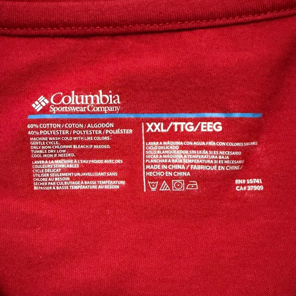 Columbia Womens XXL Red Buffalo Plaid Gingham Graphic Long Sleeve T-Shirt EUC - Picture 4 of 6